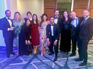 Hala Mazin, DO (sixth from left), is completing a breast imaging fellowship at MD Anderson.
