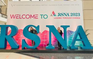 Rylee Friel, right, has known about the annual RSNA Conference in Chicago for years because her dad, Thomas, works the event.