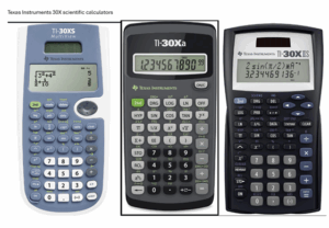 TI-30XS MultiView, TI-30Xa, and TI-30XIIS calculators.