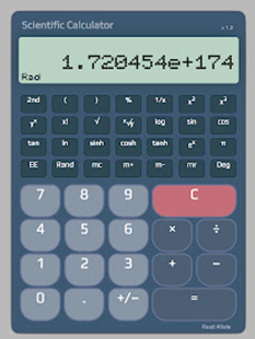 Calculator embedded in the ABR exam software.