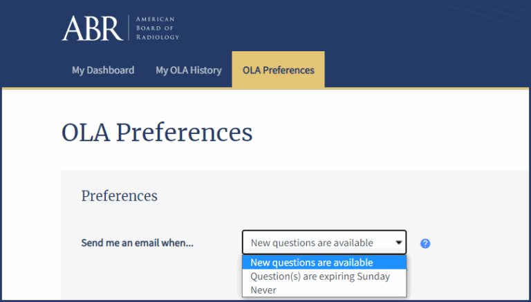 Continuing Certification Update: OLA Email Preferences Offer Options